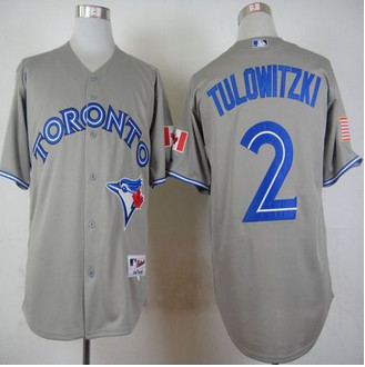 Toronto Blue Jays #2 Troy Tulowitzki Grey Stitched Baseball Jersey Toronto Blue Jays #2 Troy Tulowitzki Grey Stitched Baseball Jersey