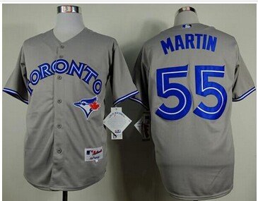 Toronto Blue Jays #55 Russell Martin Grey Stitched Baseball Jersey Toronto Blue Jays #55 Russell Martin Grey Stitched Baseball Jersey