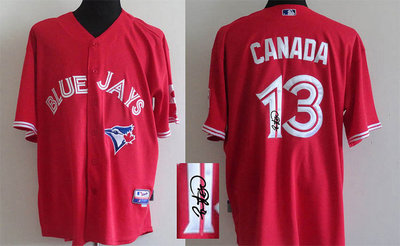 Toronto Blue Jays #13 Brett Lawrie Brett Lawrie Canada Day MLB Jerseys(Signed) Toronto Blue Jays #13 Brett Lawrie Brett Lawrie Canada Day MLB Jerseys(Signed)