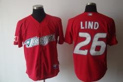 Toronto Blue Jays #26 Adam lind Red Jerseys Toronto Blue Jays #26 Adam lind Red Jerseys