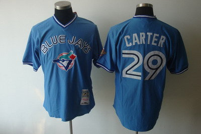 Toronto Blue Jays 29 JOE CARTER Blue MitchellandNess Throwback Jerseys Toronto Blue Jays 29 JOE CARTER Blue MitchellandNess Throwback Jerseys