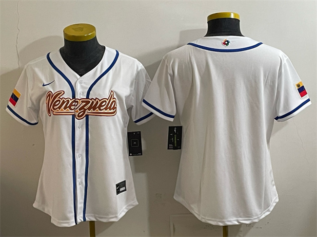 Youth Venezuela Baseball Blank White 2026 World Baseball Classic Home Stadium Stitched Baseball Jersey