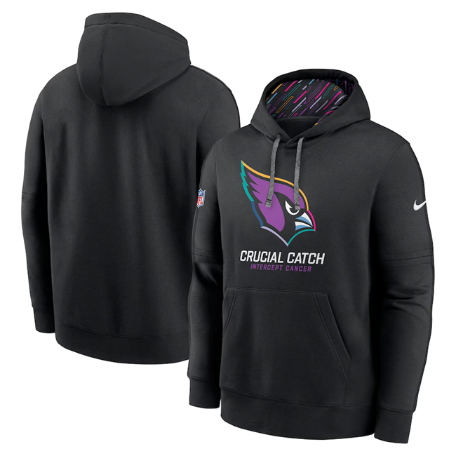 Men's Arizona Cardinals Black 2024 Crucial Catch Club Pullover Hoodie Men's Arizona Cardinals Black 2024 Crucial Catch Club Pullover Hoodie