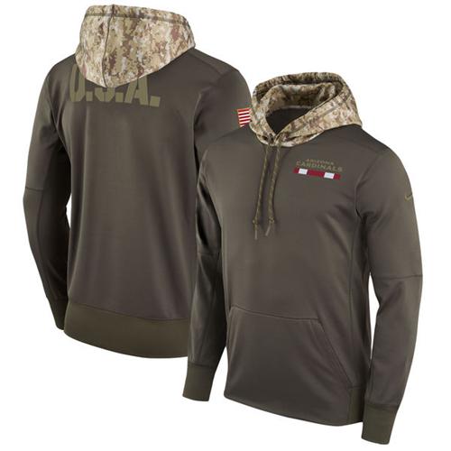 Men's Arizona Cardinals Nike Olive Salute to Service Sideline Therma Pullover Hoodie Men's Arizona Cardinals Nike Olive Salute to Service Sideline Therma Pullover Hoodie
