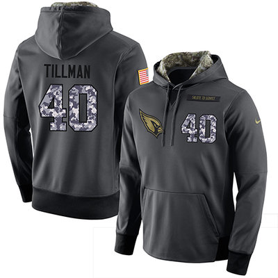 NFL Men's Nike Arizona Cardinals #40 Pat Tillman Stitched Black Anthracite Salute to Service Player Performance Hoodie NFL Men's Nike Arizona Cardinals #40 Pat Tillman Stitched Black Anthracite Salute to Service Player Performance Hoodie