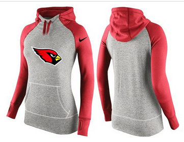 Women Nike Arizona Cardinals Performance Hoodie Grey & Red_3 Women Nike Arizona Cardinals Performance Hoodie Grey & Red_3