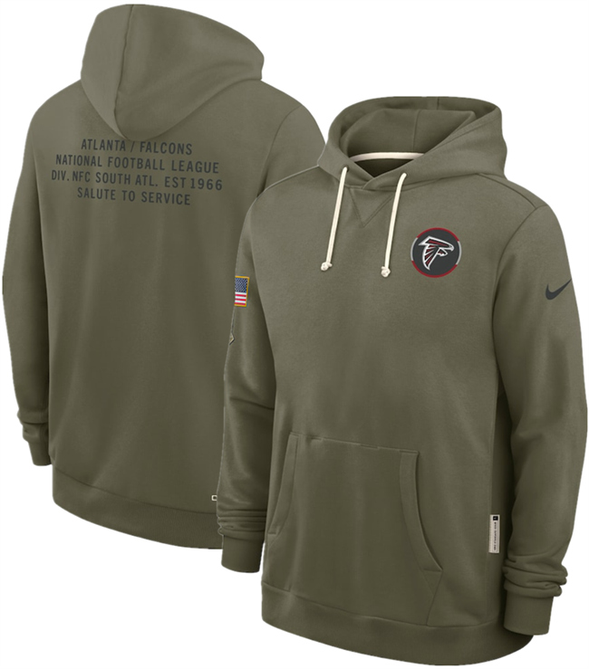 Men's Atlanta Falcons Olive 2025 Salute to Service Pullover Hoodie Men's Atlanta Falcons Olive 2025 Salute to Service Pullover Hoodie