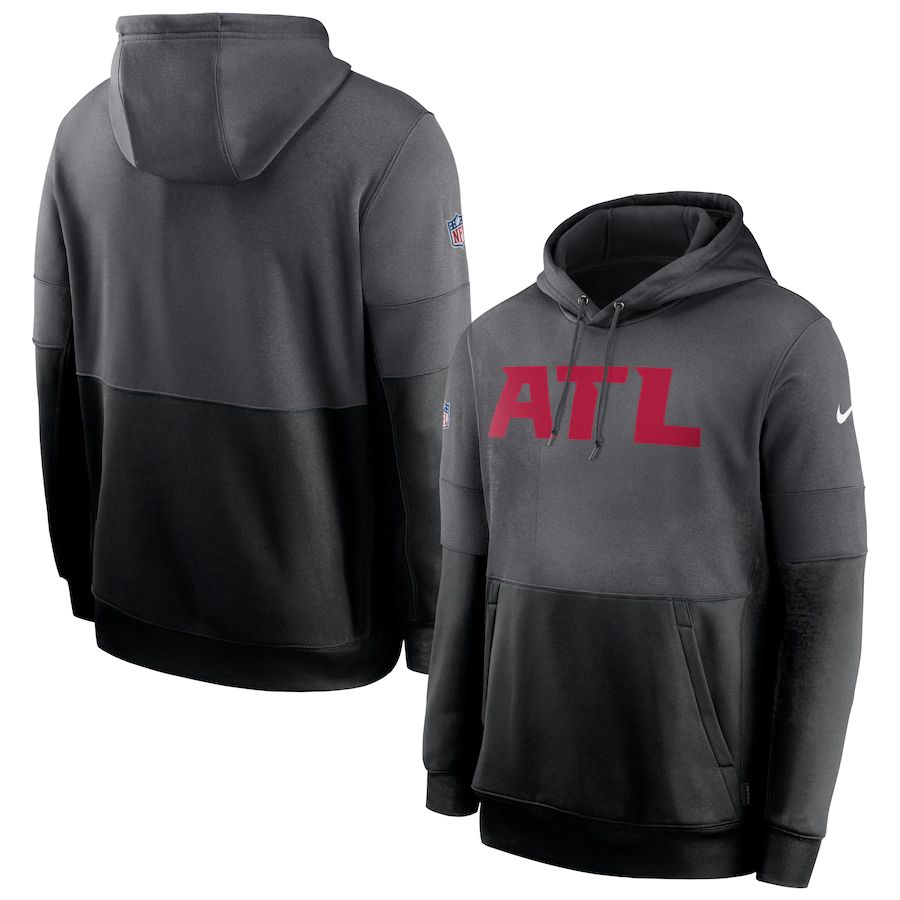 Atlanta Falcons Nike Sideline Impact Lockup Performance Pullover Hoodie Charcoal Black Atlanta Falcons Nike Sideline Impact Lockup Performance Pullover Hoodie Charcoal Black