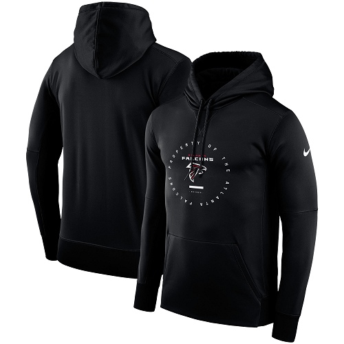 Men's Atlanta Falcons Nike Black Sideline Property Of Wordmark Logo Performance Pullover Hoodie Men's Atlanta Falcons Nike Black Sideline Property Of Wordmark Logo Performance Pullover Hoodie