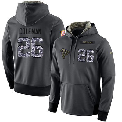 NFL Men's Nike Atlanta Falcons #26 Tevin Coleman Stitched Black Anthracite Salute to Service Player Performance Hoodie NFL Men's Nike Atlanta Falcons #26 Tevin Coleman Stitched Black Anthracite Salute to Service Player Performance Hoodie