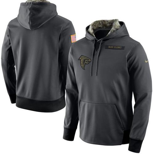 Men's Atlanta Falcons Nike Anthracite Salute to Service Player Performance Hoodie Men's Atlanta Falcons Nike Anthracite Salute to Service Player Performance Hoodie