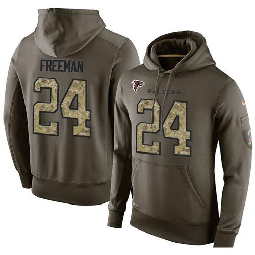 NFL Men's Nike Atlanta Falcons #24 Devonta Freeman Stitched Green Olive Salute To Service KO Performance Hoodie NFL Men's Nike Atlanta Falcons #24 Devonta Freeman Stitched Green Olive Salute To Service KO Performance Hoodie
