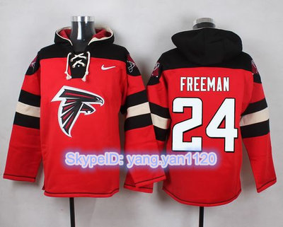 Nike Falcons #24 Devonta Freeman Red Player Pullover NFL Hoodie