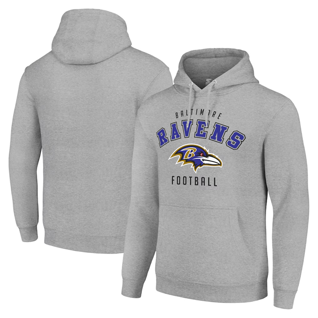 Men's Baltimore Ravens Grey Pullover Hoodie Men's Baltimore Ravens Grey Pullover Hoodie