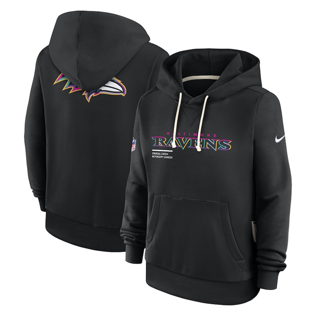 Women's Baltimore Ravens Black 2025 Crucial Catch Club Pullover Hoodie(Run Small) Women's Baltimore Ravens Black 2025 Crucial Catch Club Pullover Hoodie(Run Small)