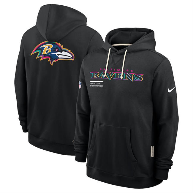 Men's Baltimore Ravens Black 2025 Crucial Catch Club Pullover Hoodie Men's Baltimore Ravens Black 2025 Crucial Catch Club Pullover Hoodie