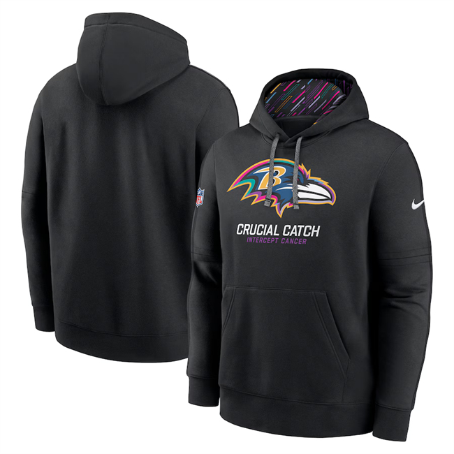 Men's Baltimore Ravens Black 2024 Crucial Catch Club Pullover Hoodie Men's Baltimore Ravens Black 2024 Crucial Catch Club Pullover Hoodie