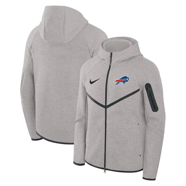 Men's Buffalo Bills Gray Tech Fleece Full-Zip Windrunner Hoodie Men's Buffalo Bills Gray Tech Fleece Full-Zip Windrunner Hoodie