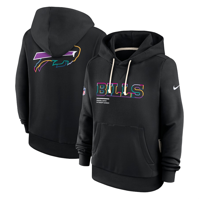 Women's Buffalo Bills Black 2025 Crucial Catch Club Pullover Hoodie(Run Small) Women's Buffalo Bills Black 2025 Crucial Catch Club Pullover Hoodie(Run Small)
