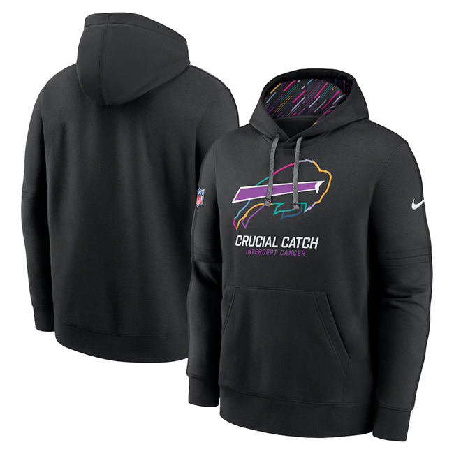 Men's Buffalo Bills Black 2024 Crucial Catch Club Pullover Hoodie Men's Buffalo Bills Black 2024 Crucial Catch Club Pullover Hoodie