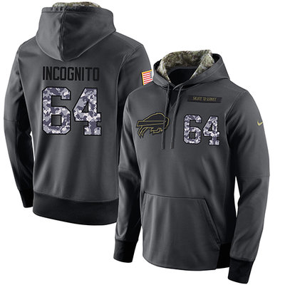 NFL Men's Nike Buffalo Bills #64 Richie Incognito Stitched Black Anthracite Salute to Service Player Performance Hoodie NFL Men's Nike Buffalo Bills #64 Richie Incognito Stitched Black Anthracite Salute to Service Player Performance Hoodie