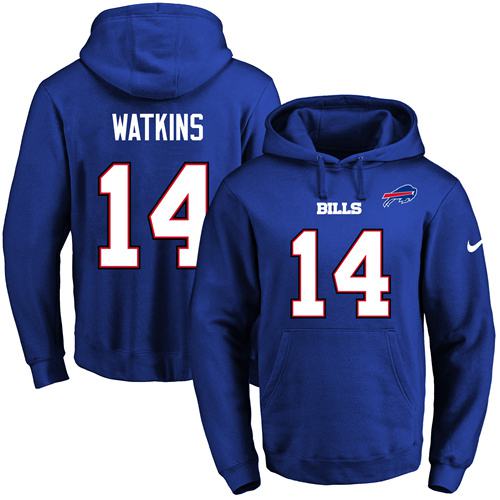 Nike Bills #14 Sammy Watkins Royal Blue Name & Number Pullover NFL Hoodie Nike Bills #14 Sammy Watkins Royal Blue Name & Number Pullover NFL Hoodie