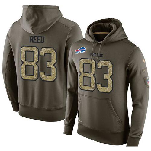 NFL Men's Nike Buffalo Bills #83 Andre Reed Stitched Green Olive Salute To Service KO Performance Hoodie NFL Men's Nike Buffalo Bills #83 Andre Reed Stitched Green Olive Salute To Service KO Performance Hoodie