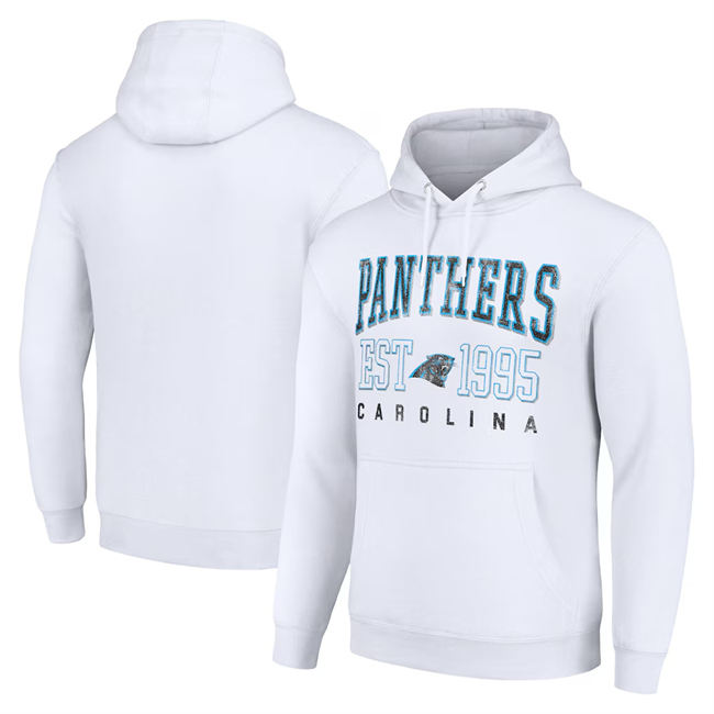 Men's Carolina Panthers White Throwback Logo Pullover Hoodie Men's Carolina Panthers White Throwback Logo Pullover Hoodie