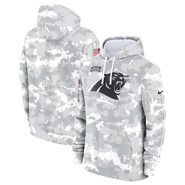 Men's Carolina Panthers 2024 Arctic Camo Salute To Service Club Fleece Pullover Hoodie Men's Carolina Panthers 2024 Arctic Camo Salute To Service Club Fleece Pullover Hoodie