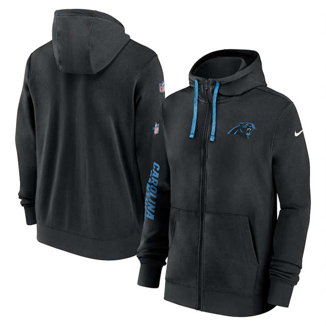 Men's Carolina Panthers Black 2024 Team Full-Zip Hoodie Men's Carolina Panthers Black 2024 Team Full-Zip Hoodie