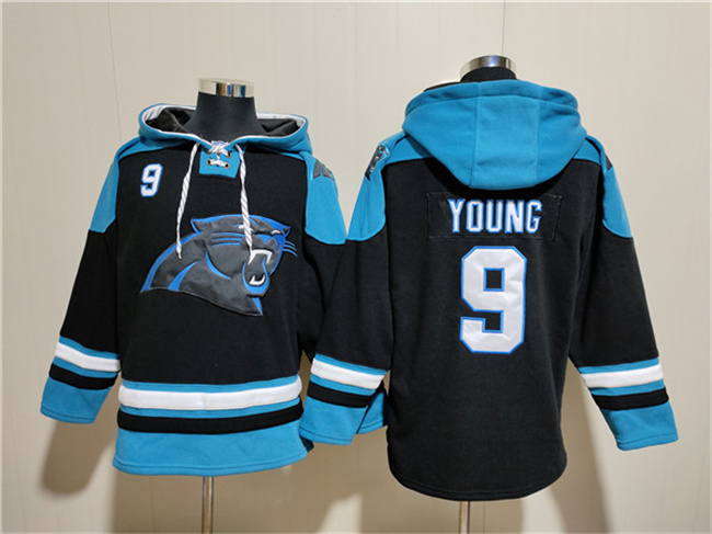 Men's Carolina Panthers #9 Bryce Young Black Ageless Must-Have Lace-Up Pullover Hoodie Men's Carolina Panthers #9 Bryce Young Black Ageless Must-Have Lace-Up Pullover Hoodie
