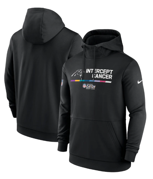 Men's Carolina Panthers 2022 Black Crucial Catch Therma Performance Pullover Hoodie Men's Carolina Panthers 2022 Black Crucial Catch Therma Performance Pullover Hoodie