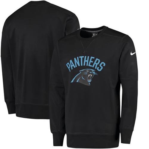 Men's Carolina Panthers Nike Black Sideline Circuit Performance Sweatshirt Men's Carolina Panthers Nike Black Sideline Circuit Performance Sweatshirt