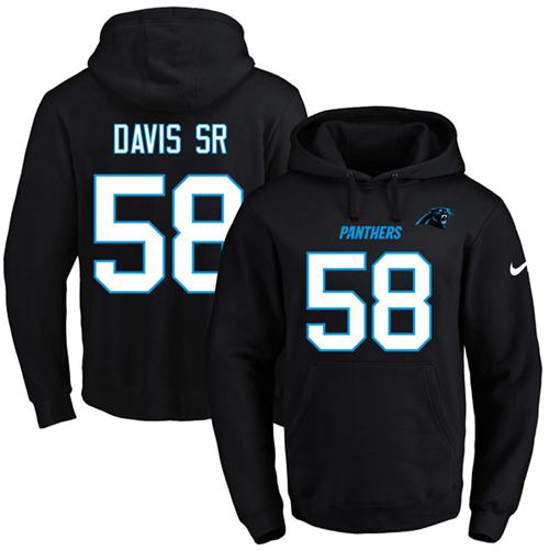 Nike Panthers #58 Thomas Davis Sr Black Name & Number Pullover NFL Hoodie Nike Panthers #58 Thomas Davis Sr Black Name & Number Pullover NFL Hoodie