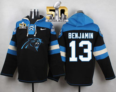 Nike Panthers #13 Kelvin Benjamin Black Super Bowl 50 Player Pullover NFL Hoodie Nike Panthers #13 Kelvin Benjamin Black Super Bowl 50 Player Pullover NFL Hoodie