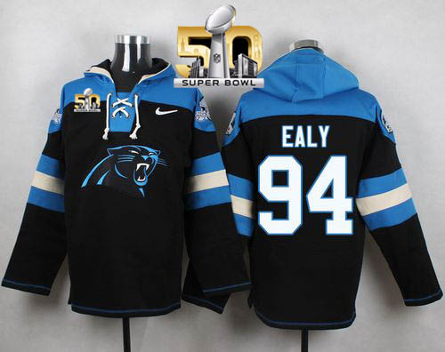 Nike Panthers #94 Kony Ealy Black Super Bowl 50 Player Pullover NFL Hoodie Nike Panthers #94 Kony Ealy Black Super Bowl 50 Player Pullover NFL Hoodie