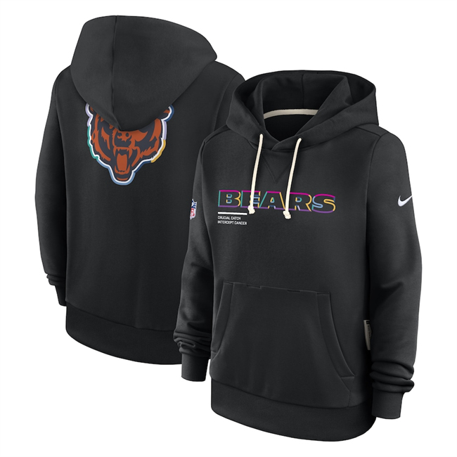 Women's Chicago Bears Black 2025 Crucial Catch Club Pullover Hoodie(Run Small) Women's Chicago Bears Black 2025 Crucial Catch Club Pullover Hoodie(Run Small)
