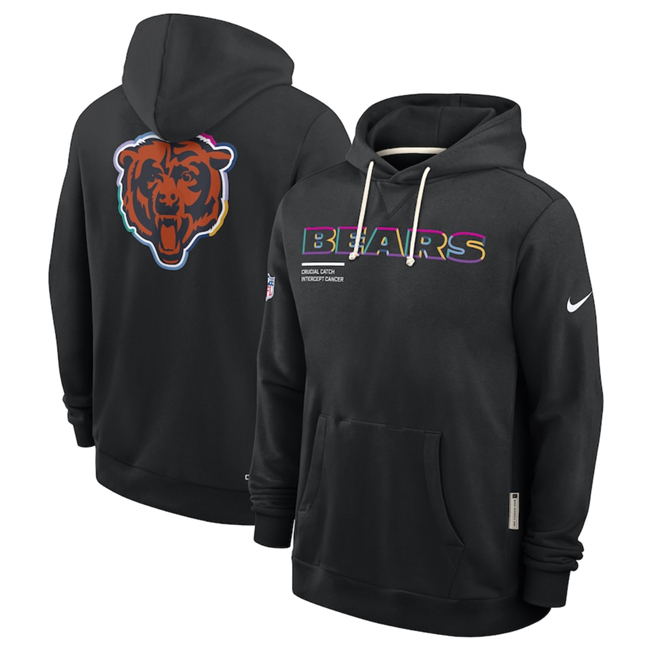 Men's Chicago Bears Black 2025 Crucial Catch Club Pullover Hoodie Men's Chicago Bears Black 2025 Crucial Catch Club Pullover Hoodie