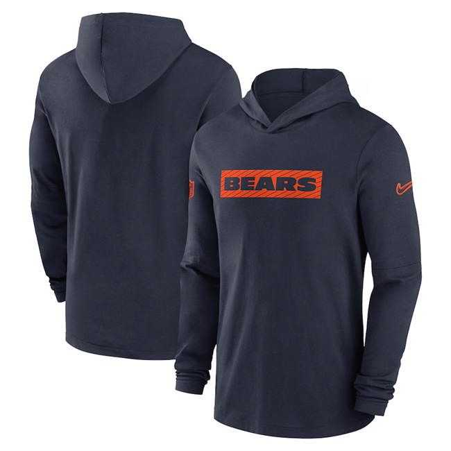 Men's Chicago Bears Navy Sideline Performance Hoodie Men's Chicago Bears Navy Sideline Performance Hoodie