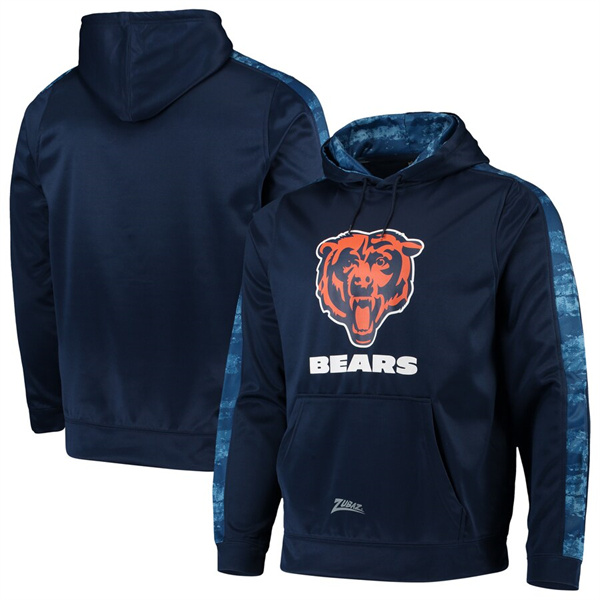 Men's Chicago Bears Zubaz Navy Tonal Oxide Pullover Hoodie Men's Chicago Bears Zubaz Navy Tonal Oxide Pullover Hoodie
