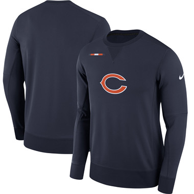 Men's Chicago Bears Nike Navy Sideline Team Logo Performance Sweatshirt Men's Chicago Bears Nike Navy Sideline Team Logo Performance Sweatshirt