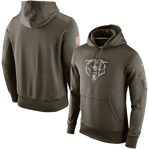 Men's Chicago Bears Nike Olive Salute To Service KO Performance Hoodie Men's Chicago Bears Nike Olive Salute To Service KO Performance Hoodie