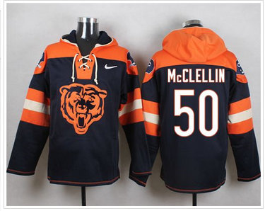 Nike Chicago Bears #50 Shea McClellin Navy Blue Player Pullover NFL Hoodie Nike Chicago Bears #50 Shea McClellin Navy Blue Player Pullover NFL Hoodie