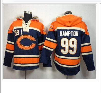 Chicago Bears #99 Dan Hampton Navy Blue Sawyer Hooded Sweatshirt NFL Hoodie Chicago Bears #99 Dan Hampton Navy Blue Sawyer Hooded Sweatshirt NFL Hoodie