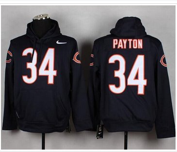 Chicago Bears #34 Walter Payton Navy Blue Pullover Hoodie