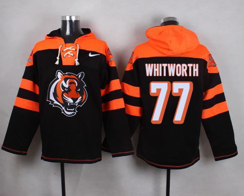 Nike Bengals #77 Andrew Whitworth Black Player Pullover NFL Hoodie Nike Bengals #77 Andrew Whitworth Black Player Pullover NFL Hoodie