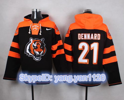 Nike Bengals #21 Darqueze Dennard Black Player Pullover NFL Hoodie Nike Bengals #21 Darqueze Dennard Black Player Pullover NFL Hoodie