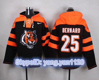 Nike Bengals #25 Giovani Bernard Black Player Pullover NFL Hoodie Nike Bengals #25 Giovani Bernard Black Player Pullover NFL Hoodie