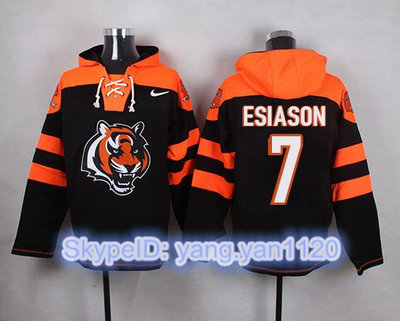 Nike Bengals #7 Boomer Esiason Black Player Pullover NFL Hoodie Nike Bengals #7 Boomer Esiason Black Player Pullover NFL Hoodie