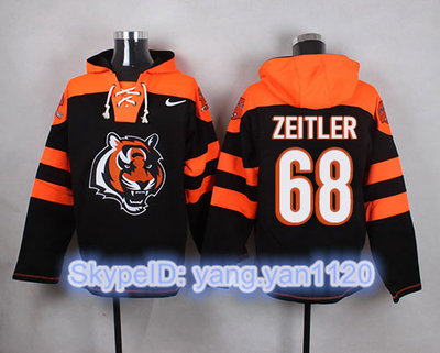Nike Bengals #68 Kevin Zeitler Black Player Pullover NFL Hoodie Nike Bengals #68 Kevin Zeitler Black Player Pullover NFL Hoodie